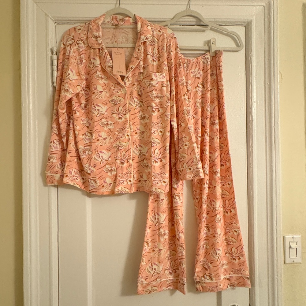 Gisele Printed TENCEL™ Modal Long PJ Set in fiore rose print sz XS NWT
